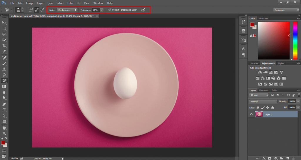 How to change background color in photoshop 16