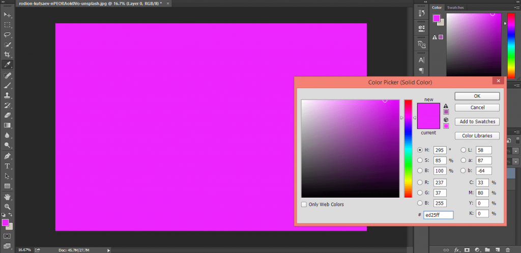 How to change background color in photoshop 21